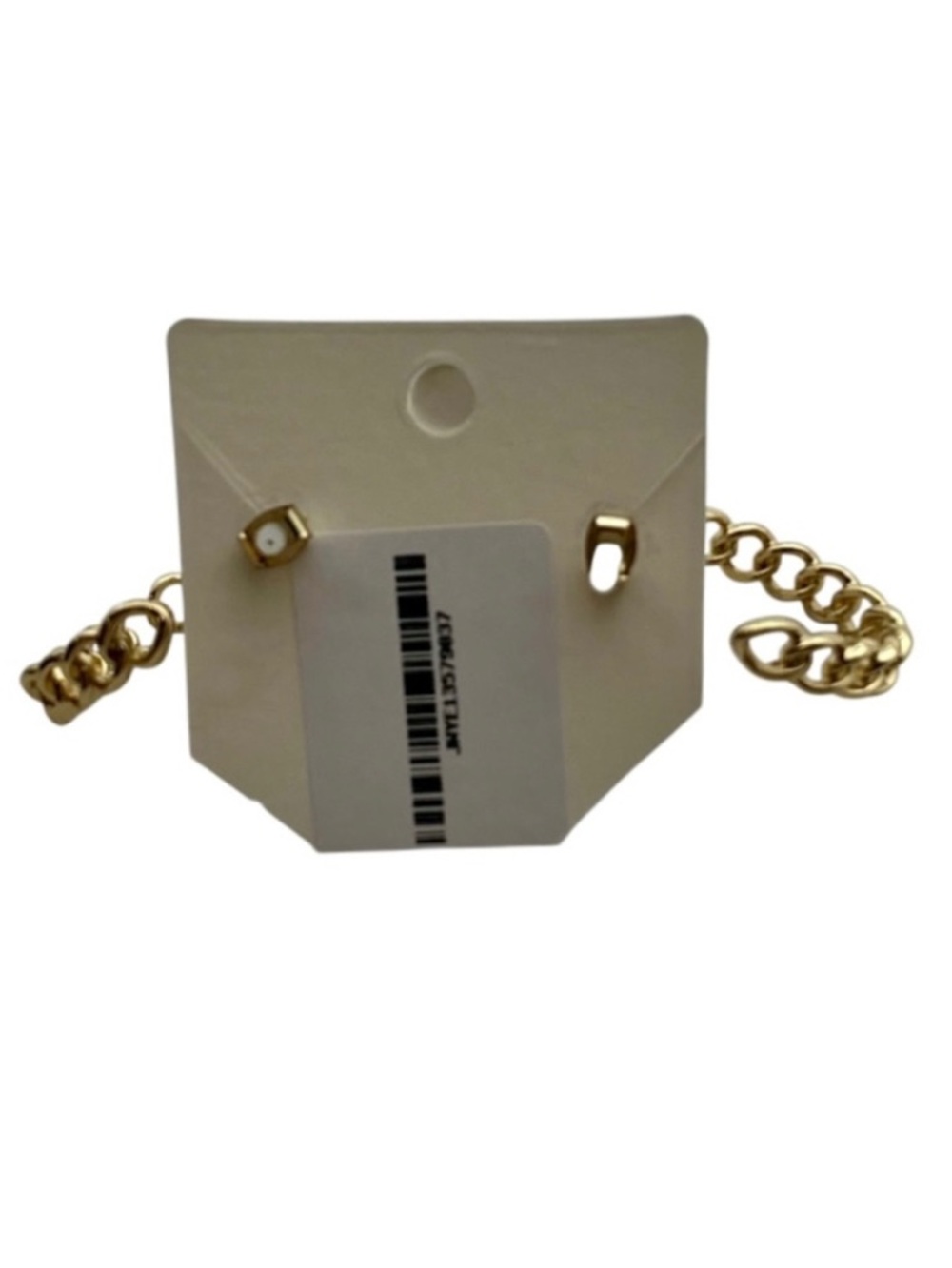 Frozen Gold Tone Chain Hoop Earrings (NWT) - Picture 11 of 11